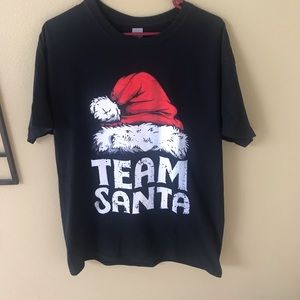 TWO 2 x NWOT TEAM SANTA men’s L Christmas T-shirt